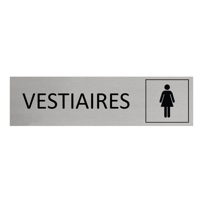 Plaque de porte Vestiaires femmes -  aluminium - 165 x 45 mm