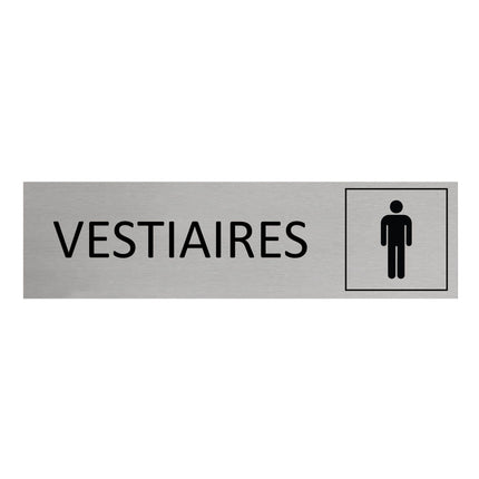 Plaque de porte Vestiaires hommes -  aluminium - 165 x 45 mm