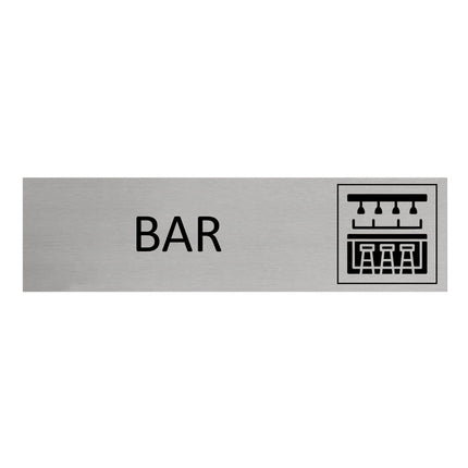 Plaque de porte Bar -  aluminium - 165 x 45 mm