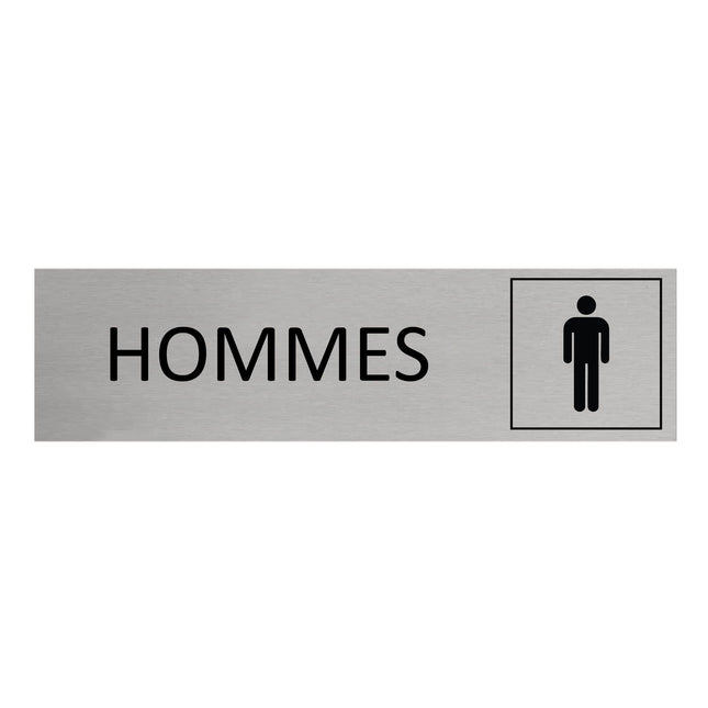 Plaque de porte Hommes  -  aluminium - 165 x 45 mm