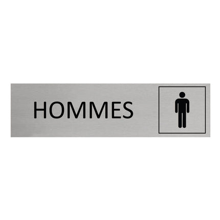 Plaque de porte Hommes  -  aluminium - 165 x 45 mm