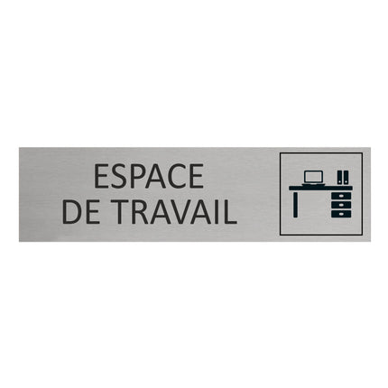 Plaque de porte Espace de travail -  aluminium - 165 x 45 mm