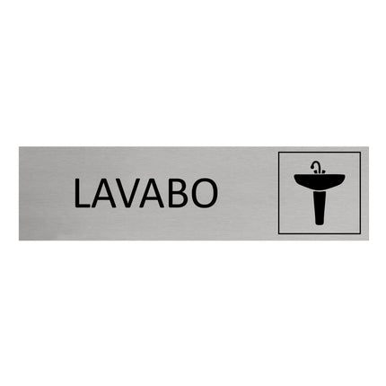 Plaque de porte Lavabo -  aluminium - 165 x 45 mm