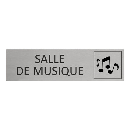 Plaque de porte Salle de musique -  aluminium - 165 x 45 mm