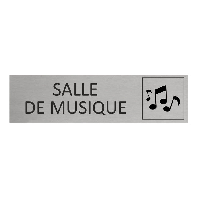 Plaque de porte Salle de musique -  aluminium - 165 x 45 mm