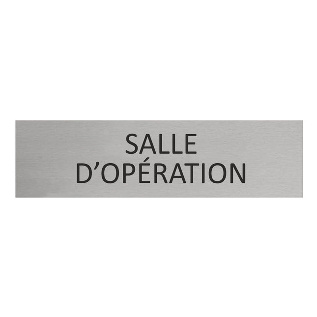 Plaque de porte Salle d'opération -  aluminium - 165 x 45 mm