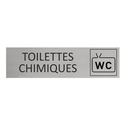 Plaque de porte Toilettes chimiques -  aluminium - 165 x 45 mm