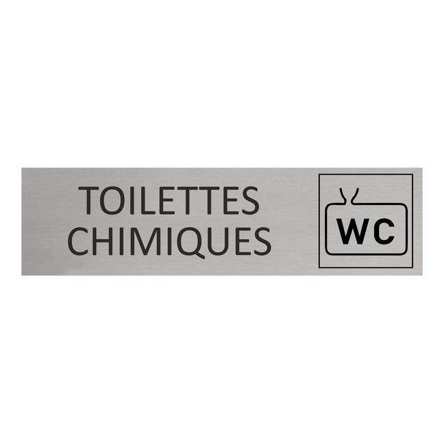 Plaque de porte Toilettes chimiques -  aluminium - 165 x 45 mm