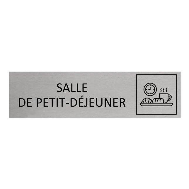 Plaque de porte Salle de petit-déjeuner -  aluminium - 165 x 45 mm