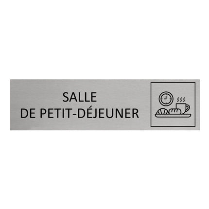 Plaque de porte Salle de petit-déjeuner -  aluminium - 165 x 45 mm
