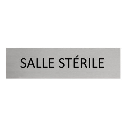 Plaque de porte Salle stérile -  aluminium - 165 x 45 mm