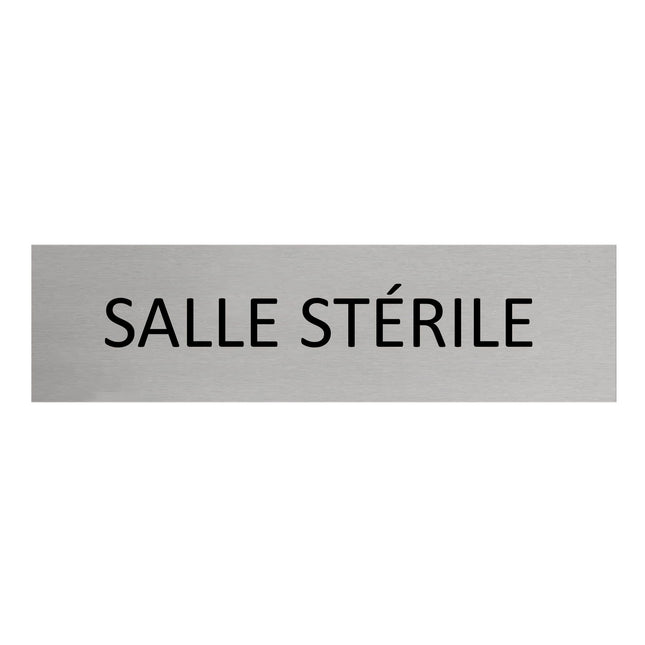 Plaque de porte Salle stérile -  aluminium - 165 x 45 mm
