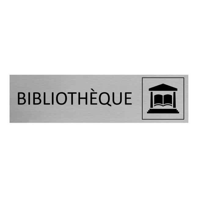 Plaque de porte Bibliothèque -  aluminium - 165 x 45 mm