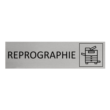Plaque de porte Reprographie -  aluminium - 165 x 45 mm