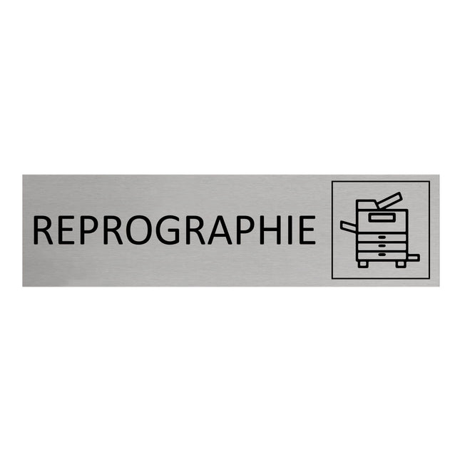 Plaque de porte Reprographie -  aluminium - 165 x 45 mm