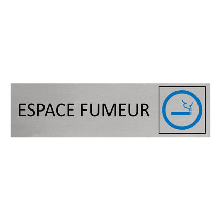 Plaque de porte Espace fumeur -  aluminium - 165 x 45 mm