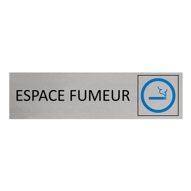 Plaque de porte Espace fumeur -  aluminium - 165 x 45 mm