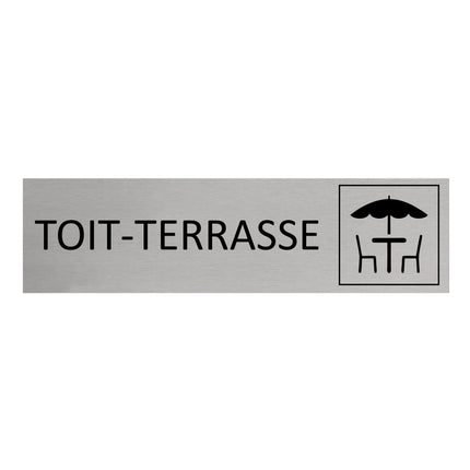 Plaque de porte Toit-terrasse -  aluminium - 165 x 45 mm