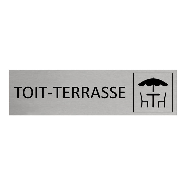 Plaque de porte Toit-terrasse -  aluminium - 165 x 45 mm