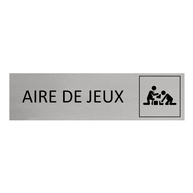 Plaque de porte Aire de jeux -  aluminium - 165 x 45 mm