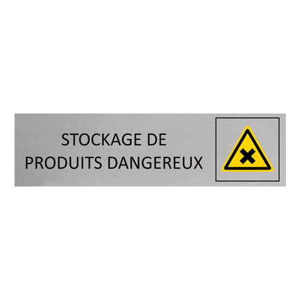 Plaque de porte Stockage de produits dangereux -  aluminium - 165 x 45 mm