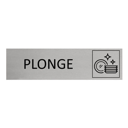 Plaque de porte Plonge -  aluminium - 165 x 45 mm