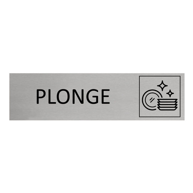 Plaque de porte Plonge -  aluminium - 165 x 45 mm