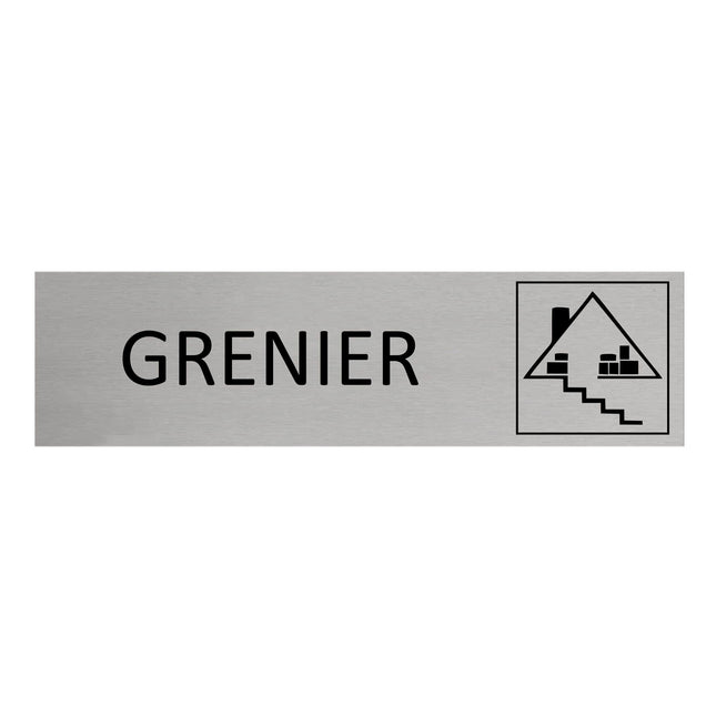 Plaque de porte Grenier -  aluminium - 165 x 45 mm