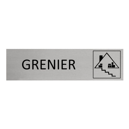 Plaque de porte Grenier -  aluminium - 165 x 45 mm