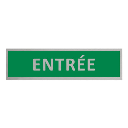 Plaque de porte Entrée -  aluminium - 165 x 45 mm