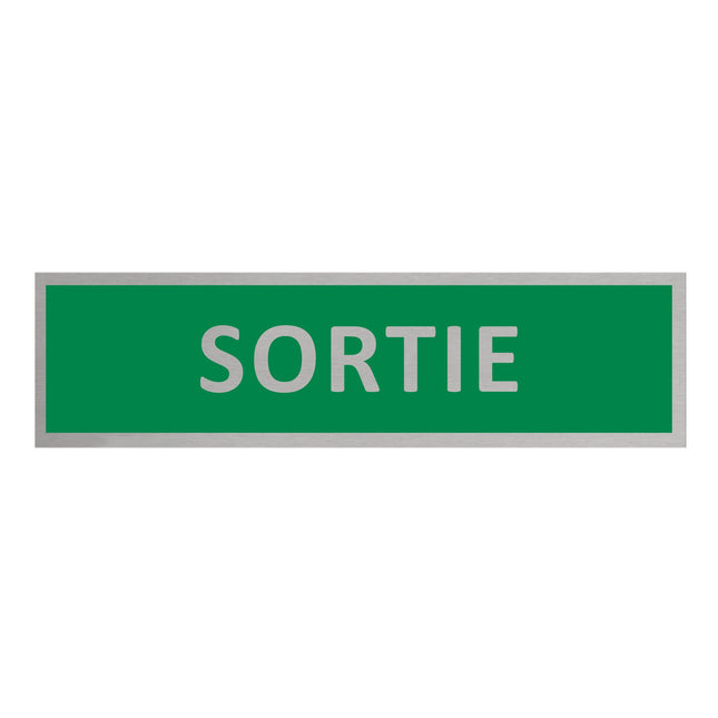 Plaque de porte Sortie -  aluminium - 165 x 45 mm