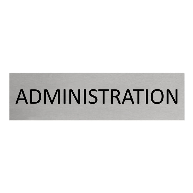 Plaque de porte Administration -  aluminium - 165 x 45 mm