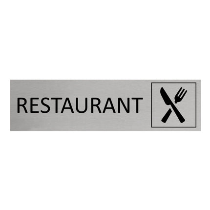 Plaque de porte Restaurant -  aluminium - 165 x 45 mm