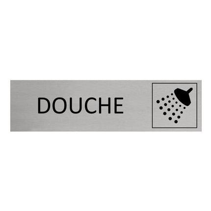 Plaque de porte Douche -  aluminium - 165 x 45 mm