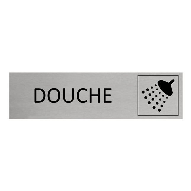 Plaque de porte Douche -  aluminium - 165 x 45 mm