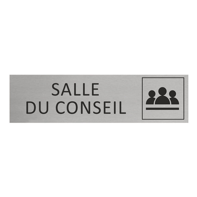 Plaque de porte Salle du Conseil -  aluminium - 165 x 45 mm
