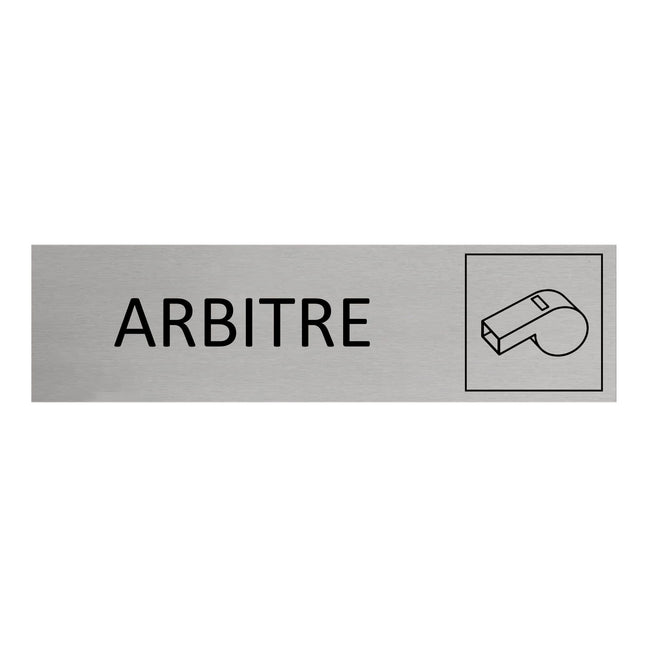 Plaque de porte Arbitre -  aluminium - 165 x 45 mm