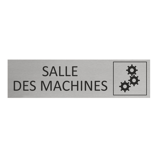 Plaque de porte Salle des machines -  aluminium - 165 x 45 mm
