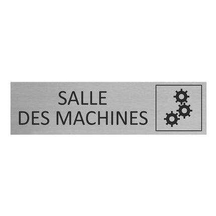 Plaque de porte Salle des machines -  aluminium - 165 x 45 mm