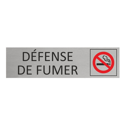 Plaque de porte Défense de fumer -  aluminium - 165 x 45 mm