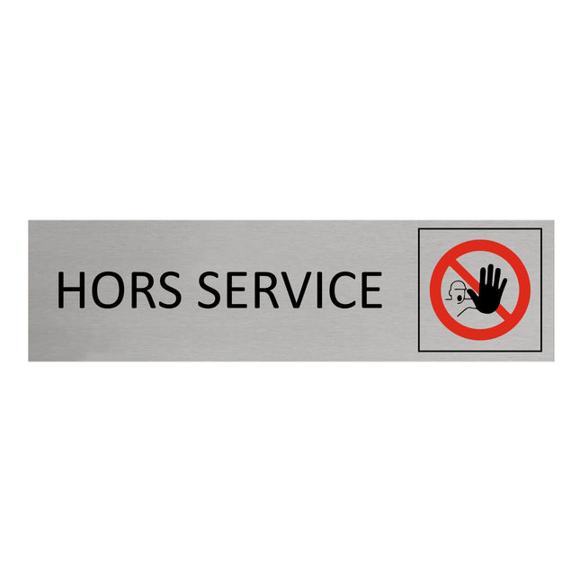 Plaque de porte Hors service -  aluminium - 165 x 45 mm