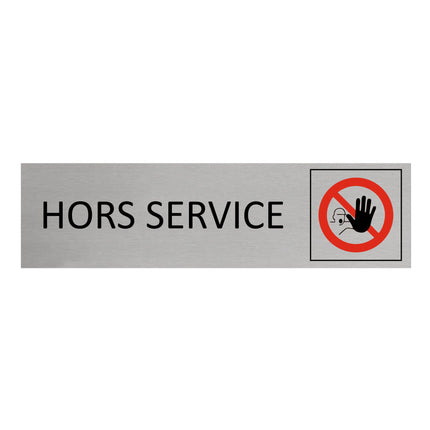 Plaque de porte Hors service -  aluminium - 165 x 45 mm