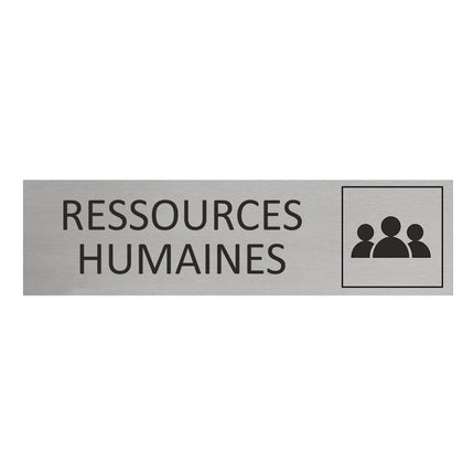 Plaque de porte Ressources humaines -  aluminium - 165 x 45 mm