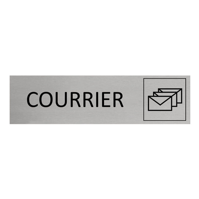Plaque de porte Courrier -  aluminium - 165 x 45 mm