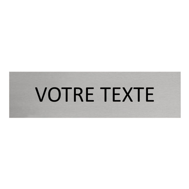 Plaque de porte avec votre texte -  aluminium - 165 x 45 mm