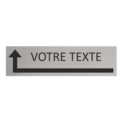 Plaque de porte avec votre texte avec flèche vers la gauche -  aluminium - 165 x 45 mm