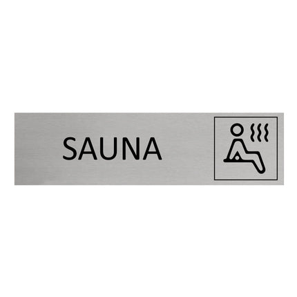 Plaque de porte Sauna -  aluminium - 165 x 45 mm