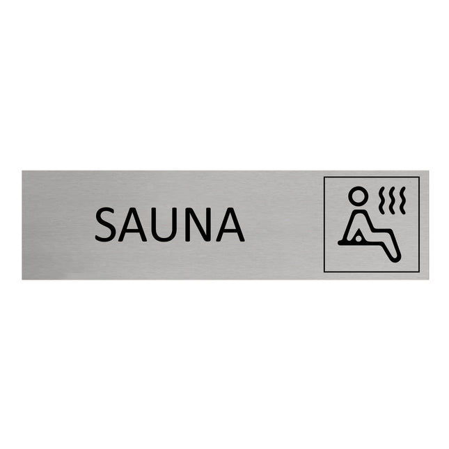 Plaque de porte Sauna -  aluminium - 165 x 45 mm
