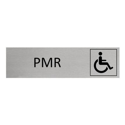 Plaque de porte PMR -  aluminium - 165 x 45 mm