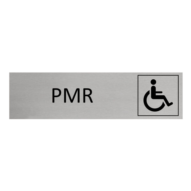 Plaque de porte PMR -  aluminium - 165 x 45 mm